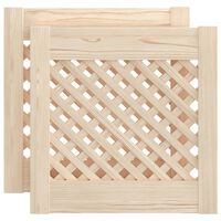 vidaXL Puertas de armario entramado 2 uds madera pino 39,5x39,5cm