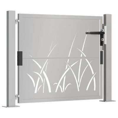 vidaXL Puerta de jardín acero corten diseño hierba 105x105 cm