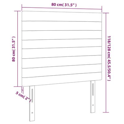 vidaXL Cabecero con luces LED terciopelo gris oscuro 80x5x118/128 cm