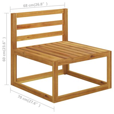 vidaXL Muebles de jardín 10 pzas cojines madera maciza de acacia