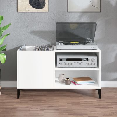 vidaXL Mueble para discos madera contrachapada blanco 84,5x38x48 cm