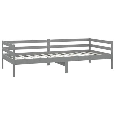 vidaXL Sofá cama madera maciza de pino gris 90x200 cm