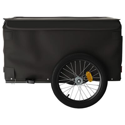 vidaXL Remolque para bicicleta hierro negro 45 kg