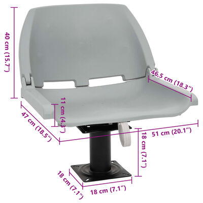 vidaXL Asiento para barco con pedestal giratorio 360°