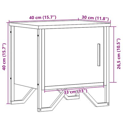 vidaXL Mesitas noche 2 uds madera ingeniería marrón roble 40x30x40 cm