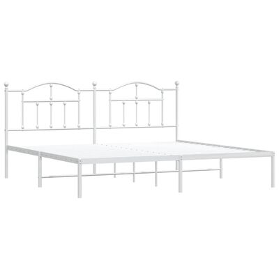 vidaXL Estructura cama sin colchón con cabecero metal blanco 200x200cm