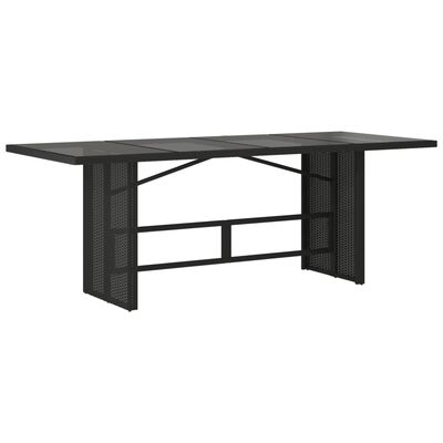 vidaXL Set de comedor de jardín 7 pzas y cojines ratán sintético negro