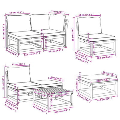 vidaXL Juego muebles jardín 11 pzas con cojines madera maciza acacia