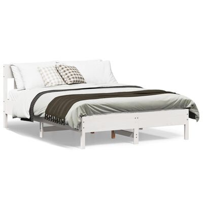 vidaXL Estructura de cama sin colchón madera de pino blanca 140x200 cm