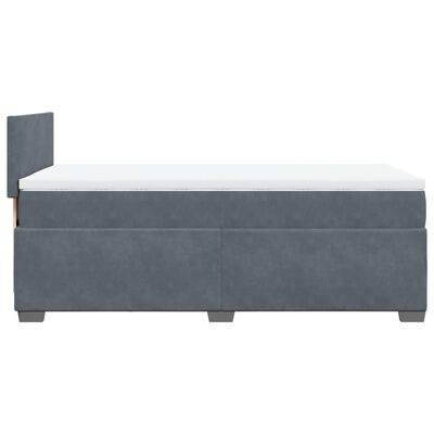 vidaXL Cama box spring con colchón terciopelo gris oscuro 80x200 cm