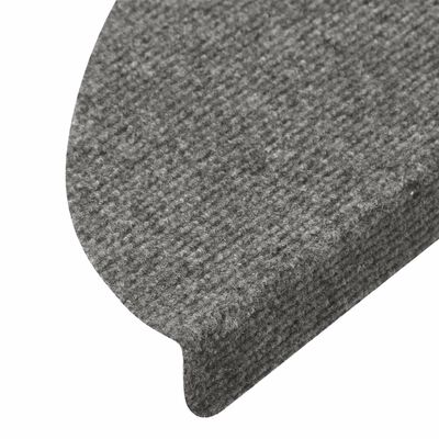 vidaXL Alfombrilla autoadhesiva escalera 15 uds 56x17x3 cm gris