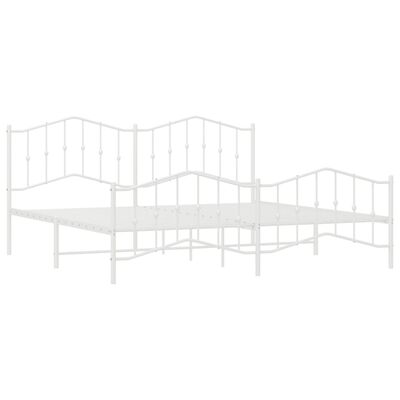 vidaXL Estructura cama sin colchón con estribo metal blanco 193x203 cm