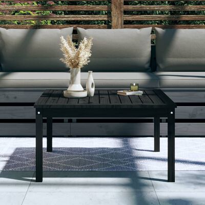 vidaXL Mesa de jardín madera maciza pino negro 82,5x82,5x45 cm