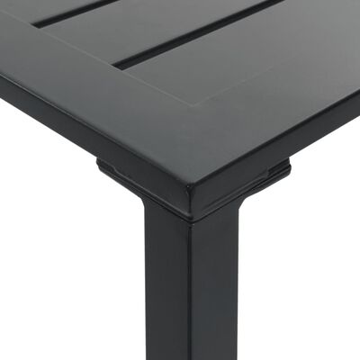 vidaXL Juego de mesa alta y taburetes de jardín 3 piezas acero negro