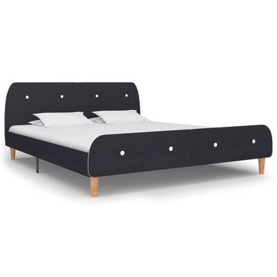 vidaXL Estructura de cama sin colchón tela gris oscuro 160x200 cm