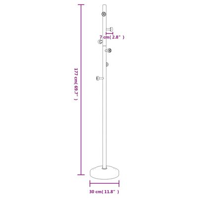 vidaXL Perchero de hierro con recubrimiento en polvo negro 177 cm