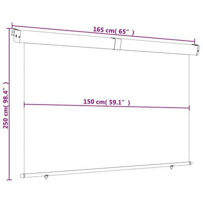 vidaXL Toldo lateral de balcón marrón 165x250 cm