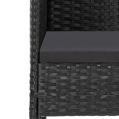 vidaXL Set de muebles jardín 5 pzas con cojines ratán sintético negro