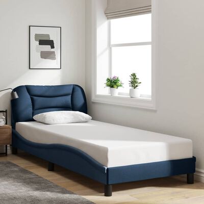 vidaXL Estructura de cama sin colchón tela azul 90x190 cm