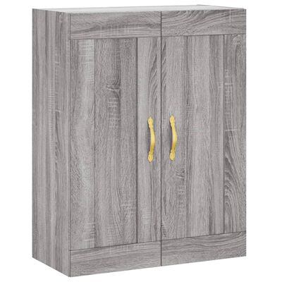 vidaXL Aparador alto madera contrachapada gris sonoma 69,5x34x180 cm