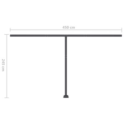 vidaXL Toldo automático LED sensor de viento azul y blanco 450x300 cm