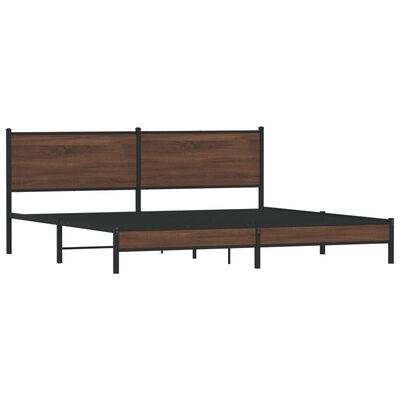 vidaXL Estructura de cama sin colchón metal roble marrón 200x200 cm