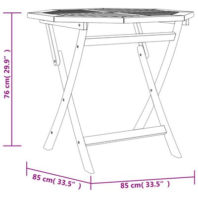 vidaXL Juego de comedor para jardín 5 piezas madera maciza de teca