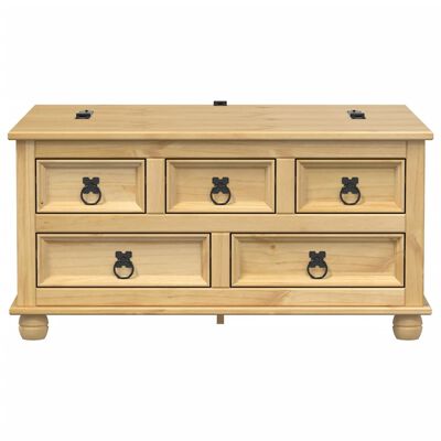 vidaXL Caja de almacenaje Corona madera maciza de pino 90x78x45 cm