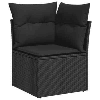 vidaXL Set de muebles de jardín 5 pzas y cojines ratán sintético negro