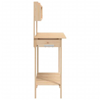 vidaXL Mesa para macetas con fregadero madera abeto 147,5x44x139,5 cm