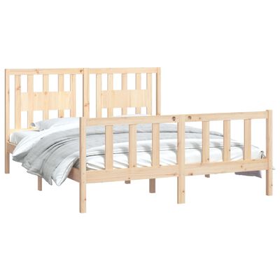 vidaXL Estructura de cama con cabecero madera maciza de pino 150x200cm