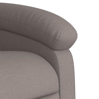 vidaXL Sillón de masaje reclinable de tela gris taupé