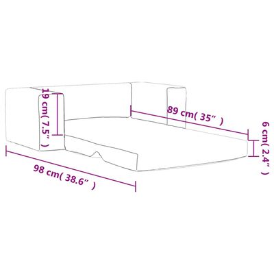 vidaXL Sofá cama de niños 2 plazas felpa suave gris claro