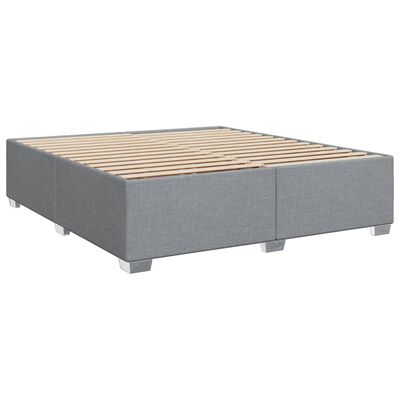 vidaXL Cama box spring con colchón tela gris claro 200x200 cm