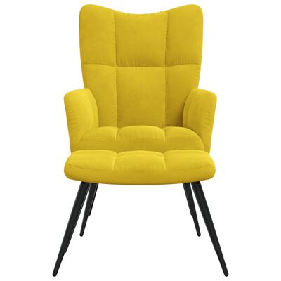 vidaXL Sillón de relax con taburete terciopelo amarillo mostaza