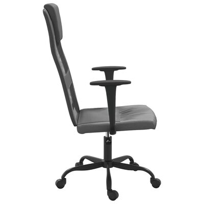 vidaXL Silla de oficina altura ajustable tela malla y cuero PE gris