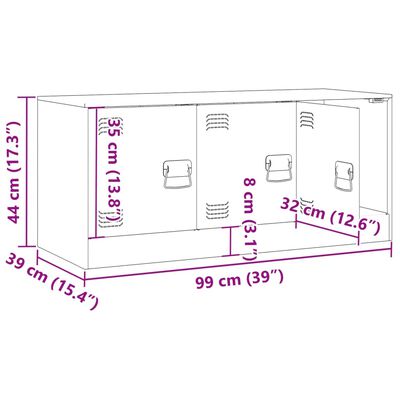 vidaXL Mueble para TV de acero amarillo mostaza 99x39x44 cm