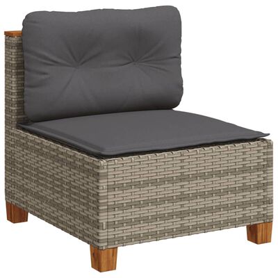 vidaXL Set de muebles de jardín 6 pzas y cojines ratán sintético gris