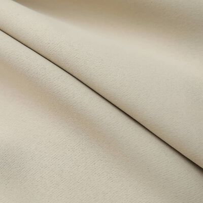 vidaXL Cortinas opacas con ganchos 2 unidades beige 140x175 cm