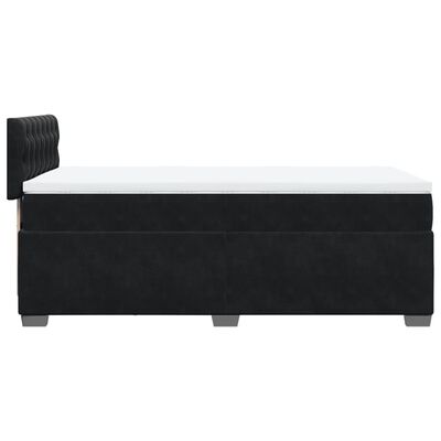 vidaXL Cama box spring con colchón terciopelo negro 80x200 cm