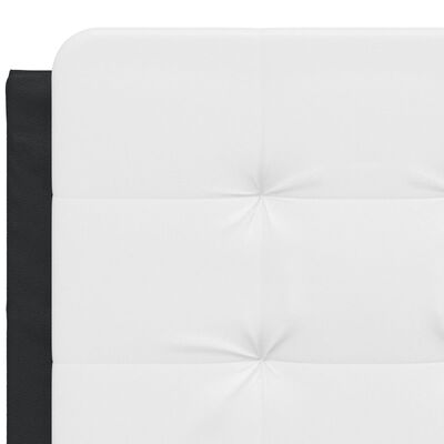 vidaXL Estructura de cama con cabecero cuero sintético negro y blanco