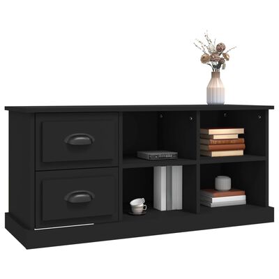 vidaXL Mueble de TV madera contrachapada negro 102x35,5x47,5 cm