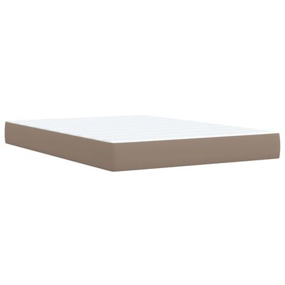 vidaXL Cama box spring con colchón cuero sintético capuchino 140x200cm