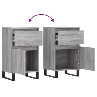 vidaXL Aparadores 2 uds madera de ingeniería gris Sonoma 40x35x70 cm