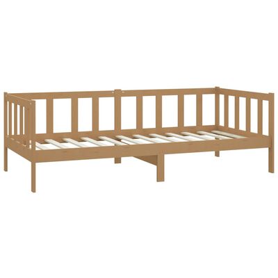 vidaXL Sofá cama con cajones madera pino maciza miel 90x200 cm