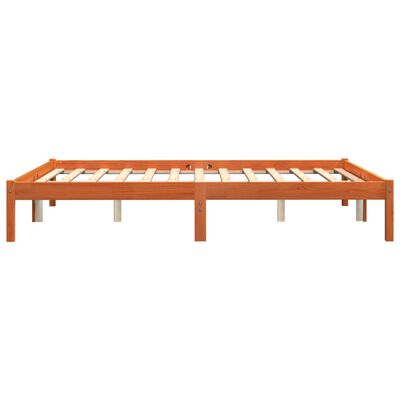 vidaXL Cama sin colchón madera maciza de pino marrón cera 160x200 cm