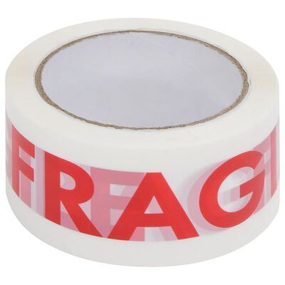 vidaXL Cinta de embalaje 36 piezas letras FRÁGIL blanco 48 mm x 66 m