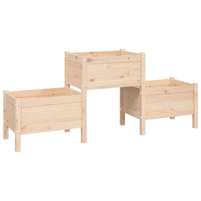 vidaXL Jardinera de madera de pino maciza 178,5x44x75 cm