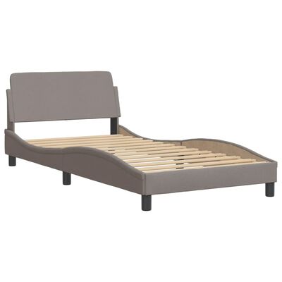 vidaXL Estructura de cama sin colchón tela gris taupe 100x200 cm