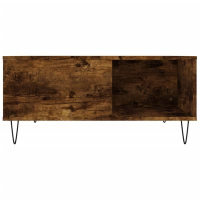 vidaXL Mesa de centro madera contrachapada roble ahumado 80x80x36,5 cm